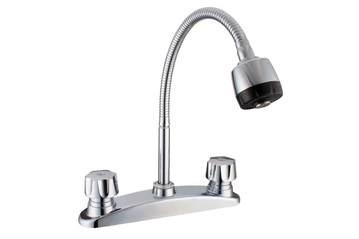 Mezcladora para fregadero de 8`2210F, cuello flexible con manguera, acabo cromo