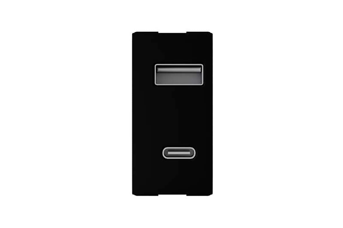 Toma cargador USB A-C Origen N0185.3-BL color negro