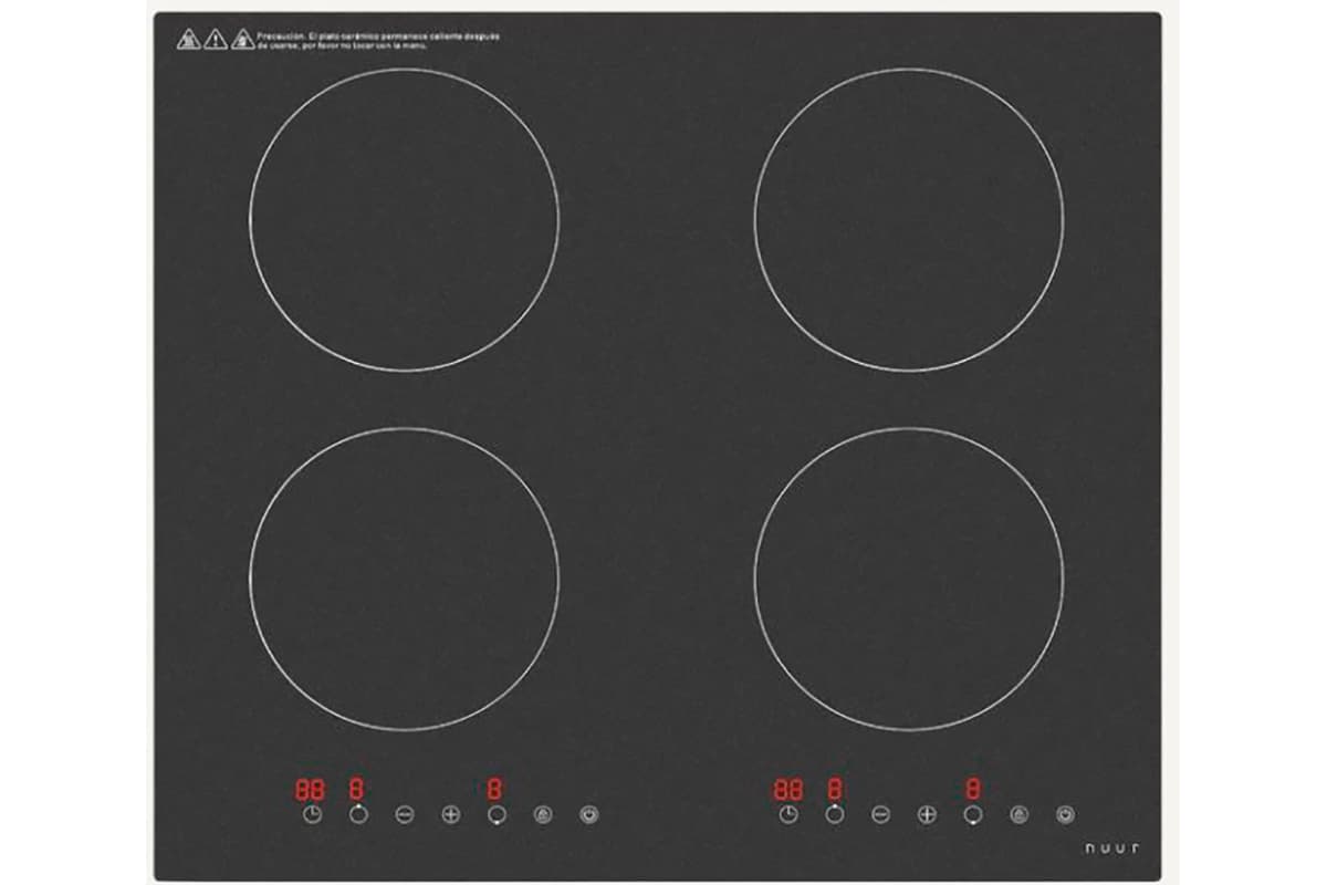 Parrilla de inducción de 4 quemadores 120 v,  59 x 52cm 