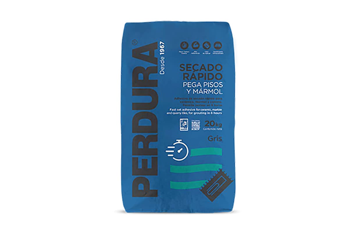 Pega mármol secado rápido 20 kg gris