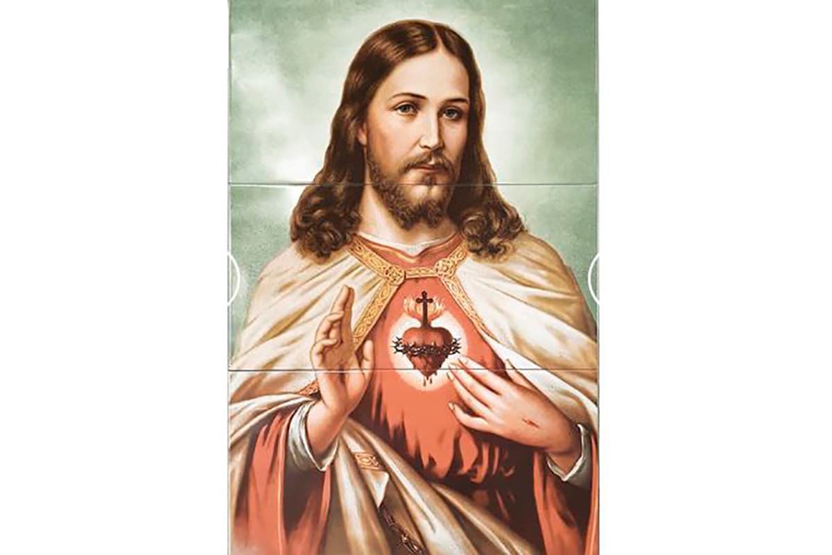Retablo sagrado corazón 1A 60 x 90 cm, juego de 3 piezas