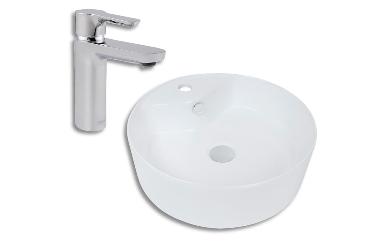 Kit de Lavabo y monomando Neo color blanco