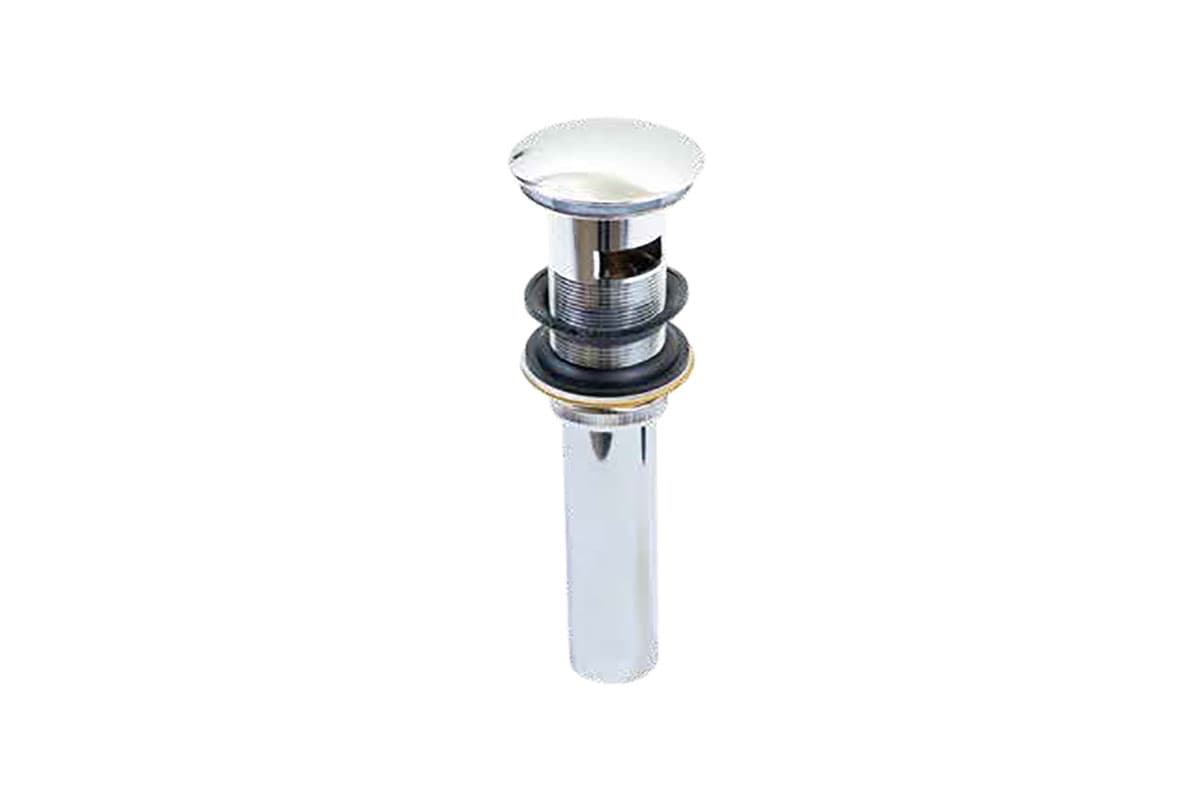 Contra para lavabo con rebosadero y tapón push PH-219, acabado cromo