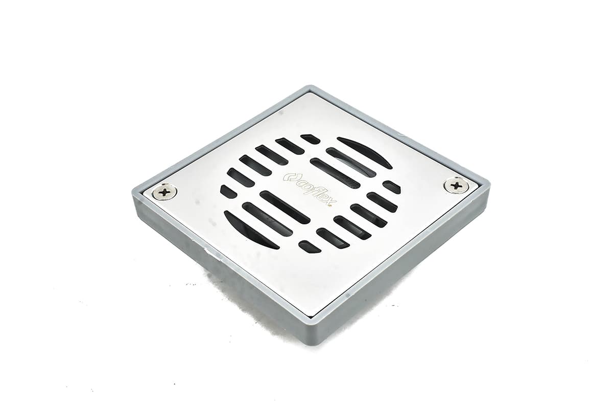 Coladera cuadrada de ABS con rejilla de acero inoxidable