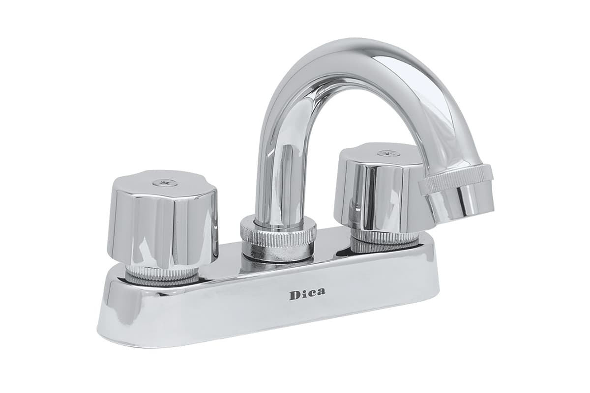 Mezcladora de 4" para lavabo tipo bar con cubiertas y manerales acabado cromo