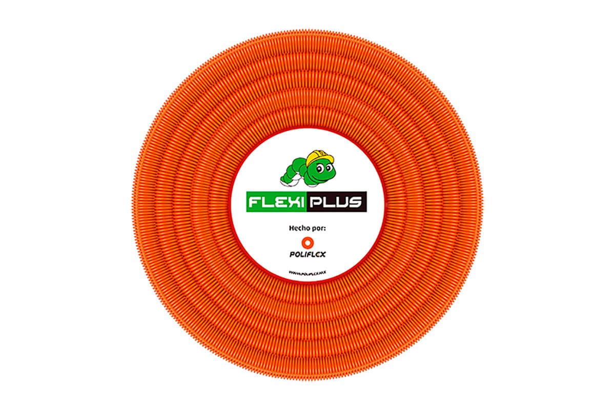 Poliducto flexible por metro 19 mm naranja con guía
