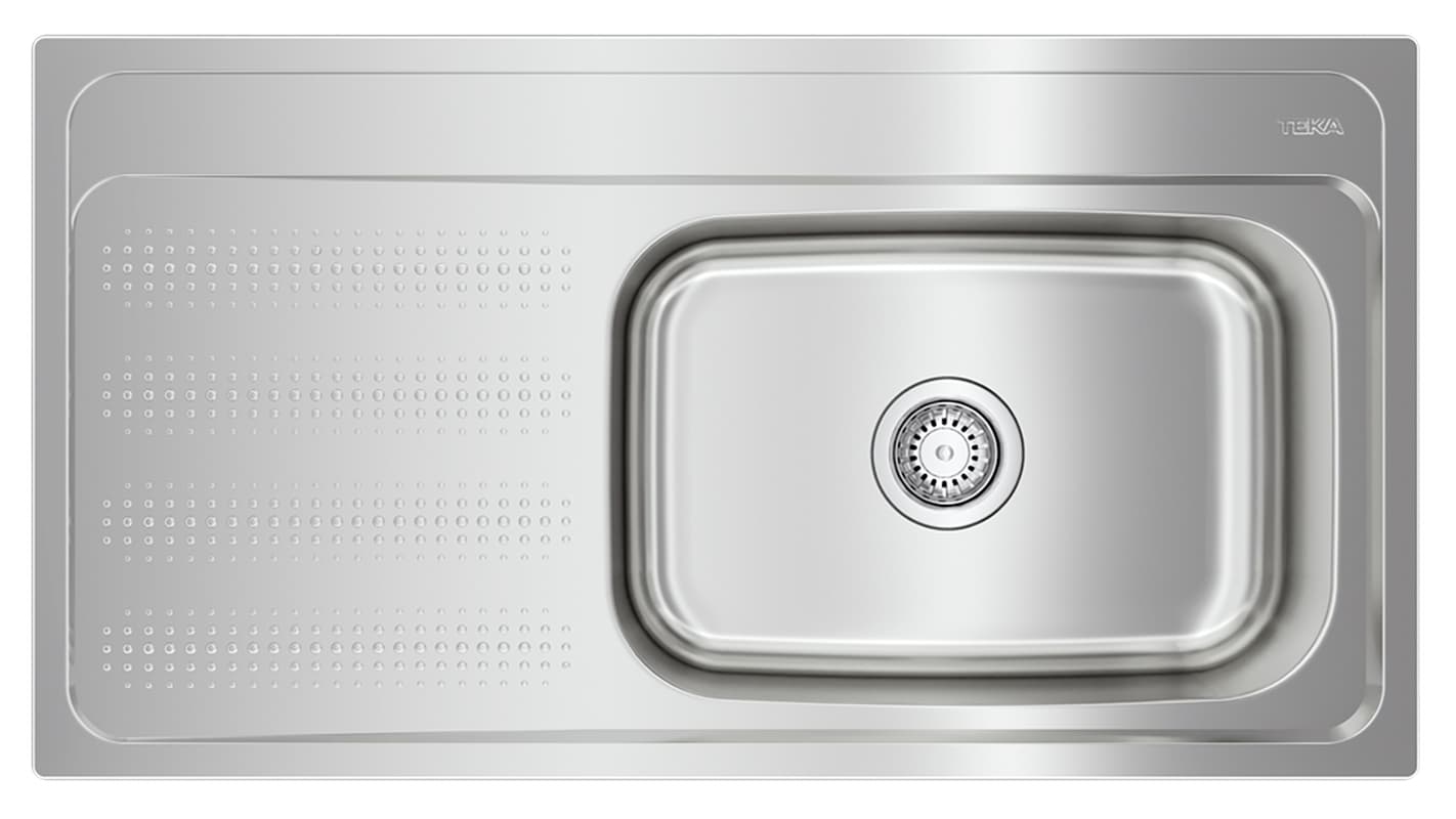 Tarja de acero inoxidable satinado 950T-XN izquierda 1 taladros (monomando)