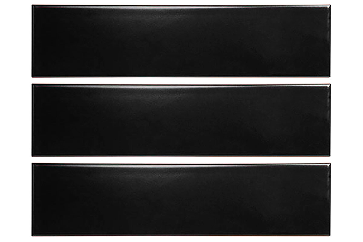 Azulejo Voga negro mate 1A 7.5 X 30 cm, caja con 1.30 m2