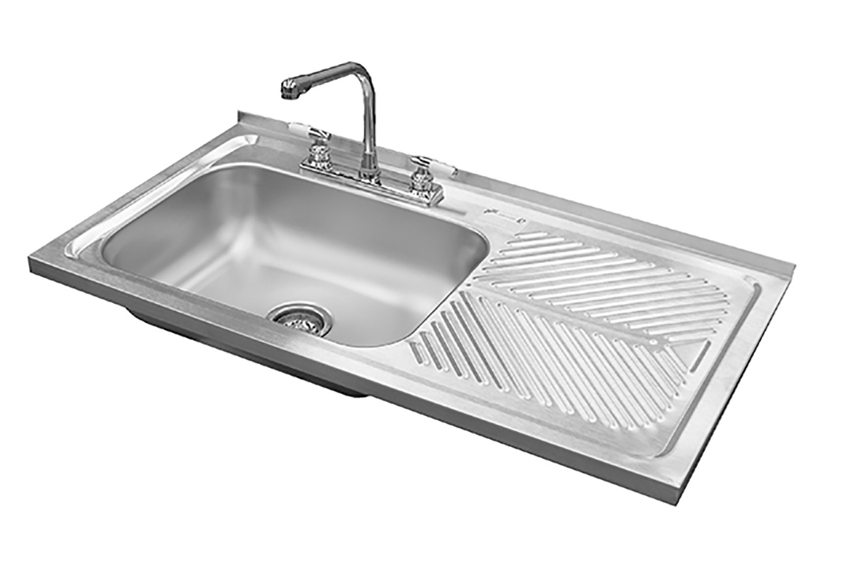 Tarja de sobreponer lado derecho 100 x 50 cm de acero inoxidable