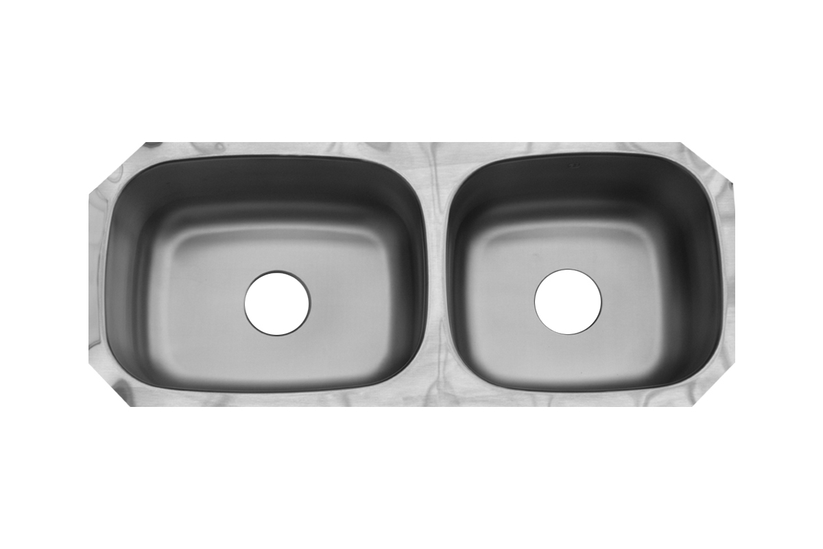 Tarja doble submontar 100 x 44 cm de acero inoxidable 