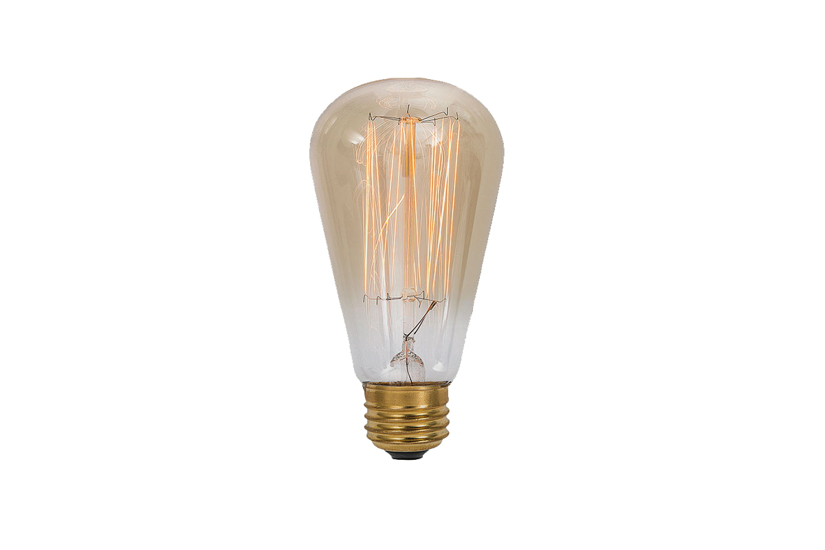 Bombilla incandescente decorativa vintage humo Campana ST64-35W-E27-HUMO