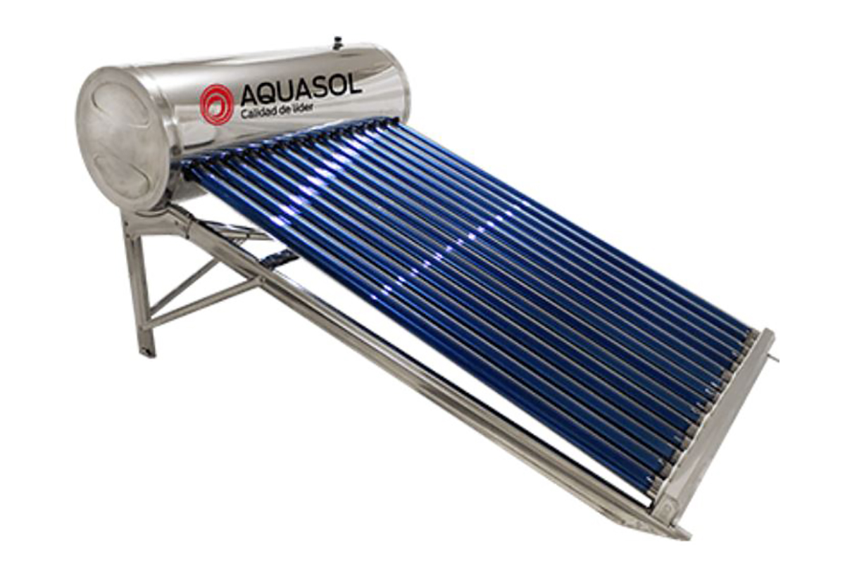 Calentador Solar 164 lts con sistema de gravedad Inox, 15 tubos