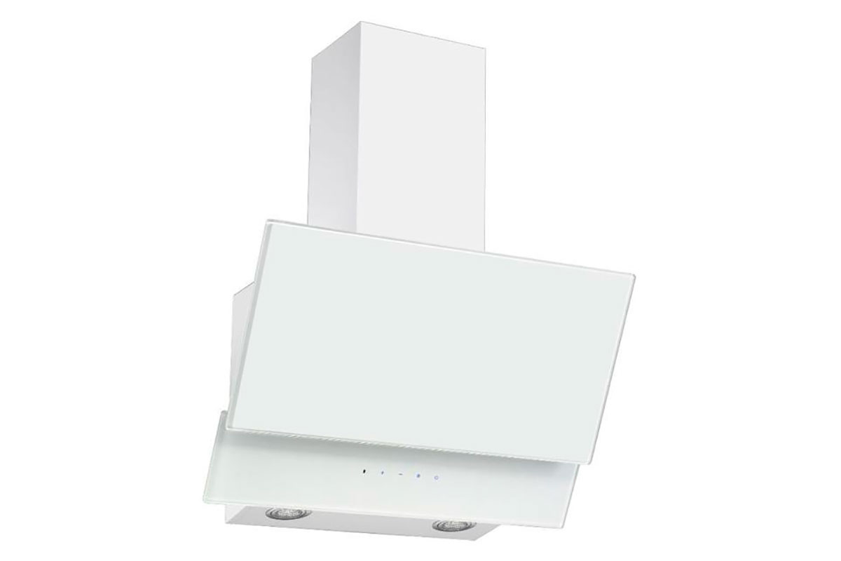 Campana extractora a pared 76 x 37.6 x 75.8 cm de vidrio templado blanco