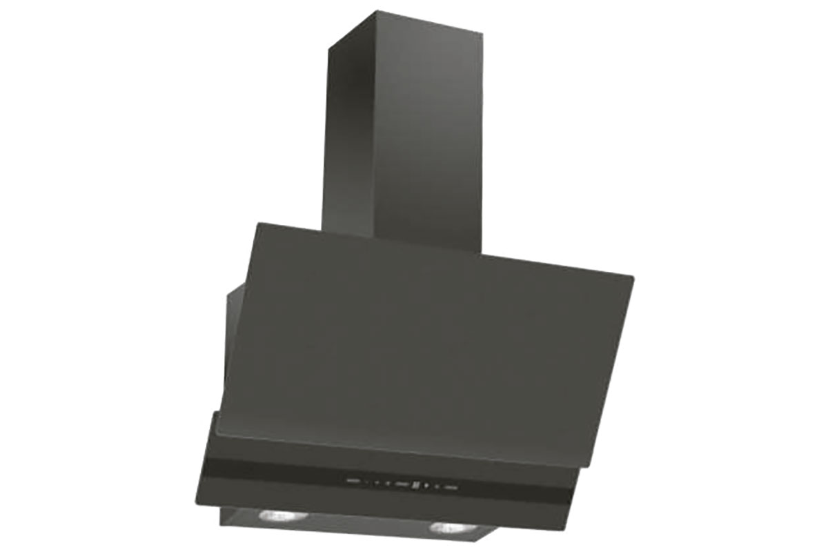 Campana extractora a pared 90 x 37.6 x 75.8  cm de vidrio templado negro mate