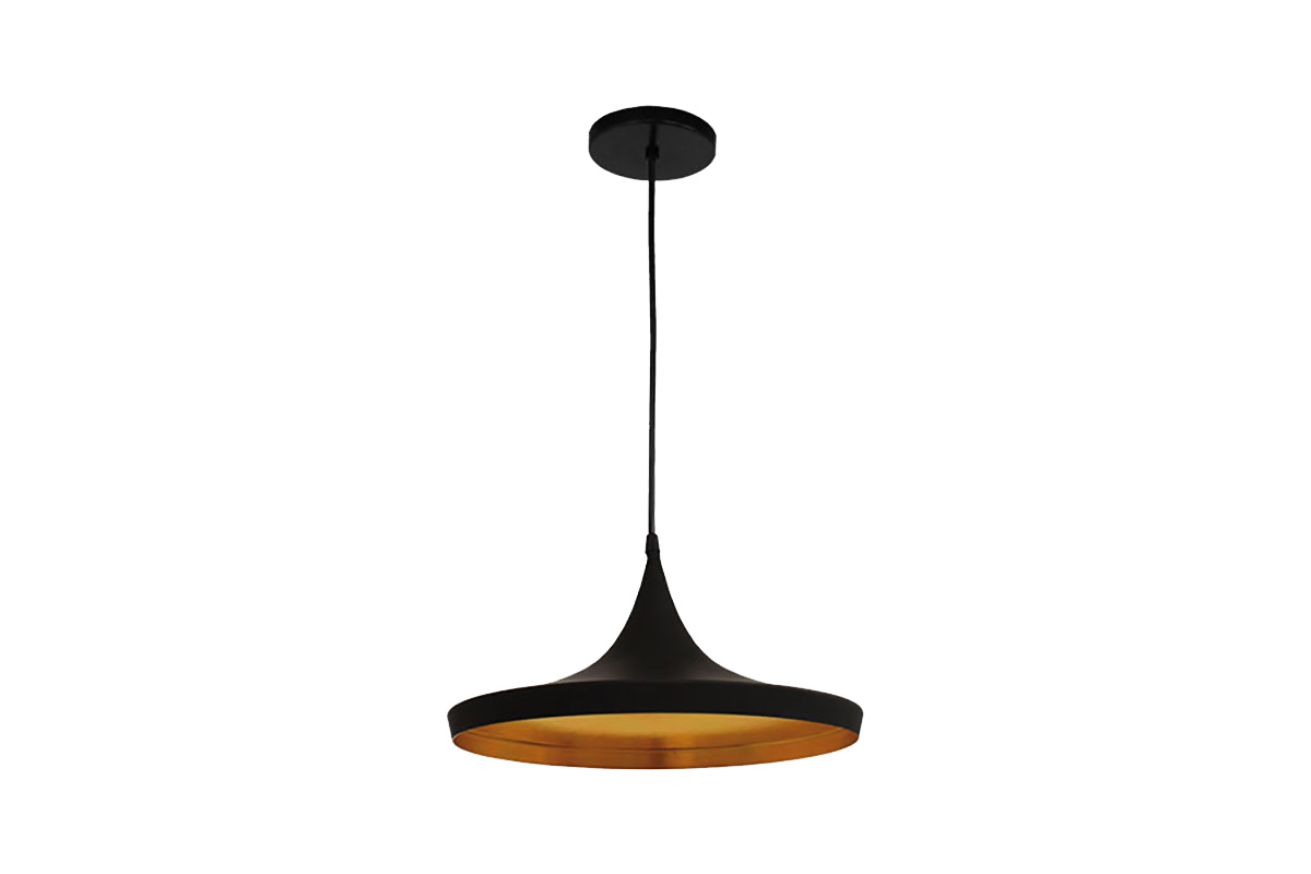 Candil decorativo color negro con naranja para techo