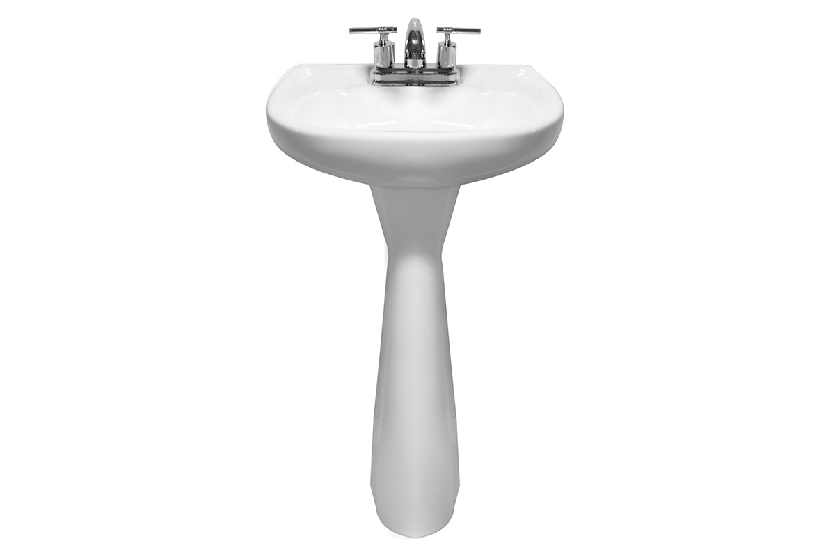 Lavabo con pedestal Lucas color blanco 