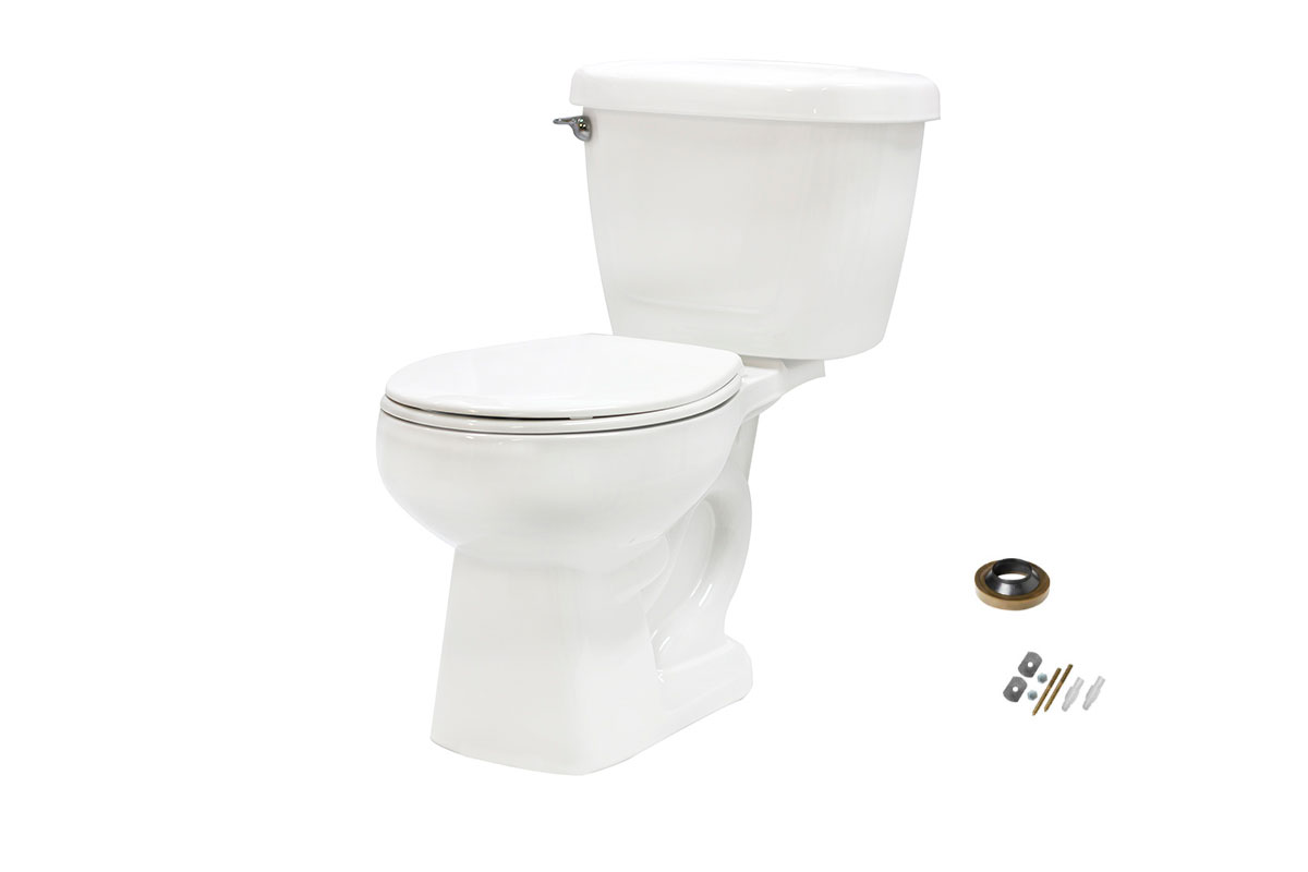 Paquete Jazmin redondo color blanco, incluye asiento, cuello de cera y pijas