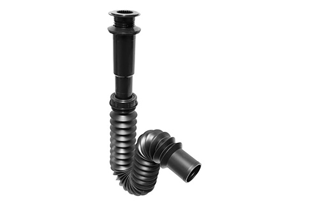 Cespol flexible para lavabo 2235N color negro, extencin de 55 cm 