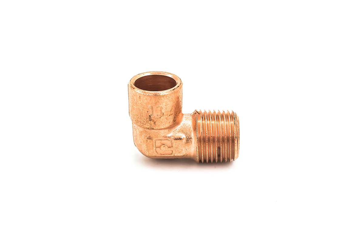 Codo de cobre con exterior de fierro 13 mm (1/2