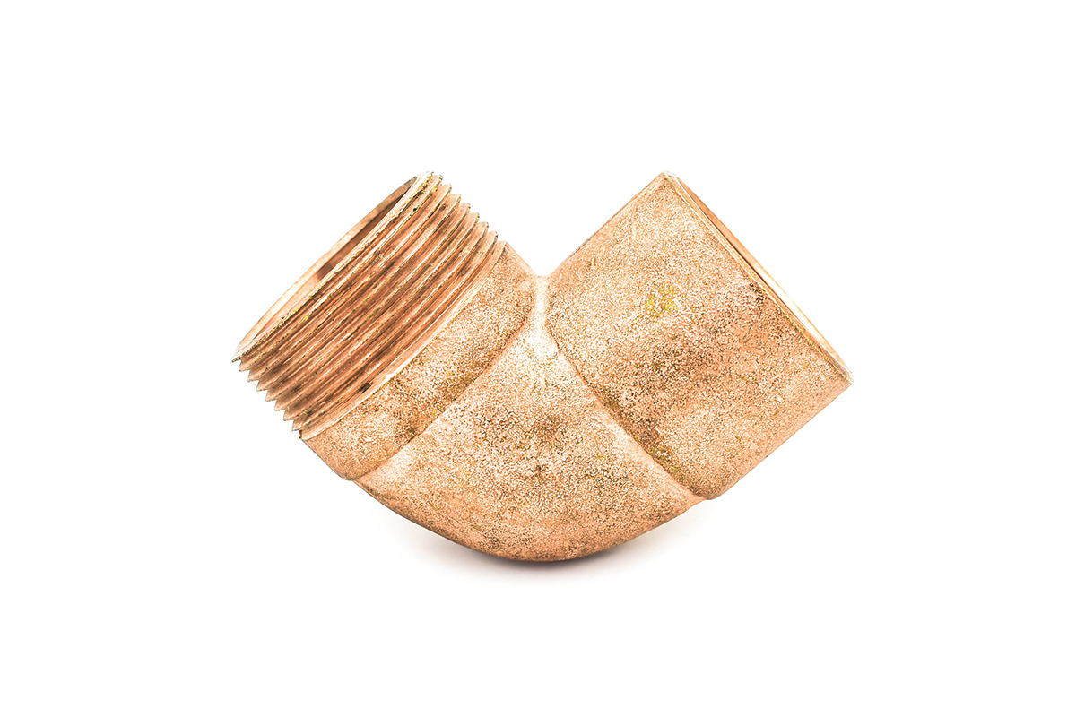 Codo de cobre con exterior de fierro 38 mm (1 1/2