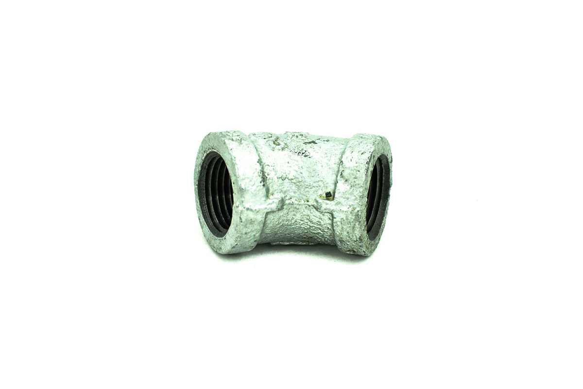Codo galvanizado 13 mm x 45 (1/2
