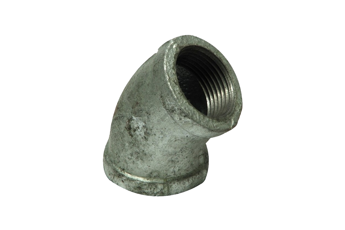 Codo galvanizado 25 mm x 45