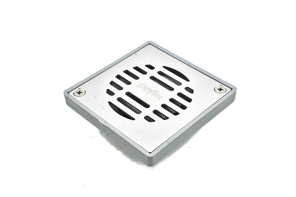 Coladera cuadrada de ABS con rejilla de acero inoxidable