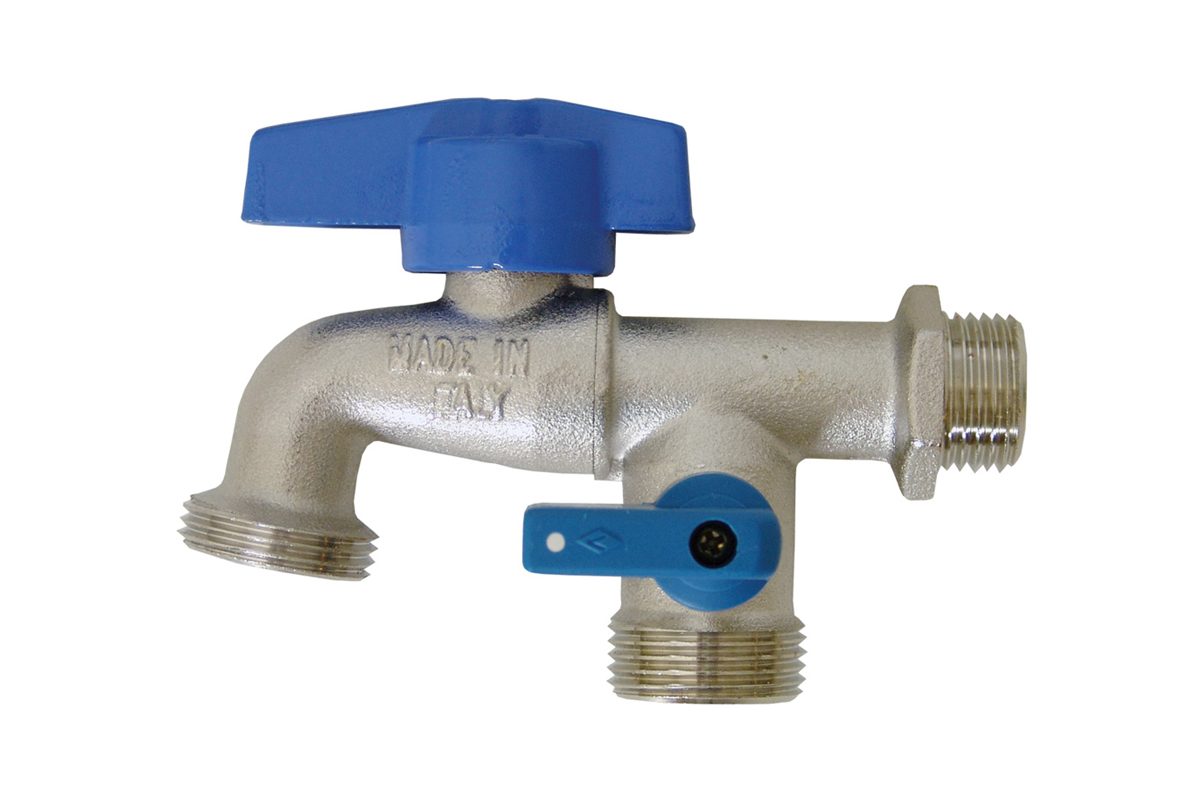 Llave dual para lavandera o jardn 1/2