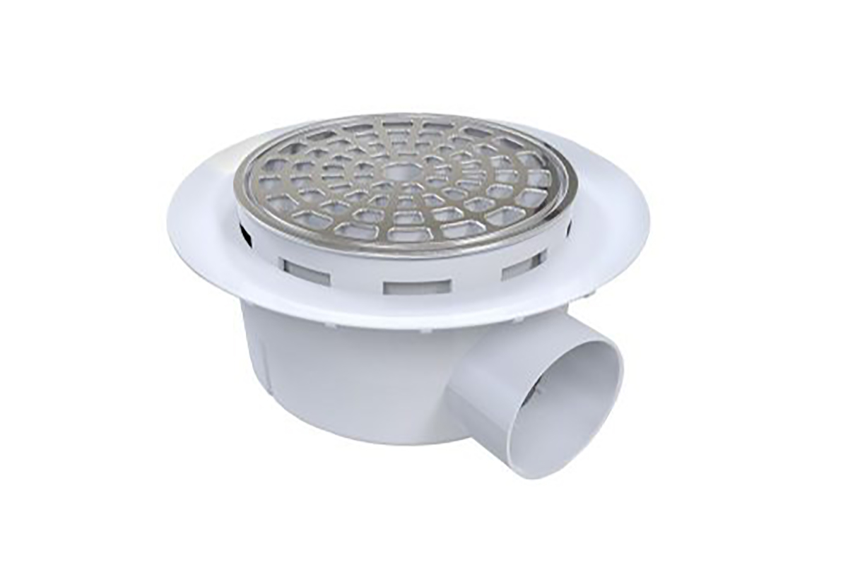 Coladera con plato anti-filtraciones 1 salida 2PUL F-2626