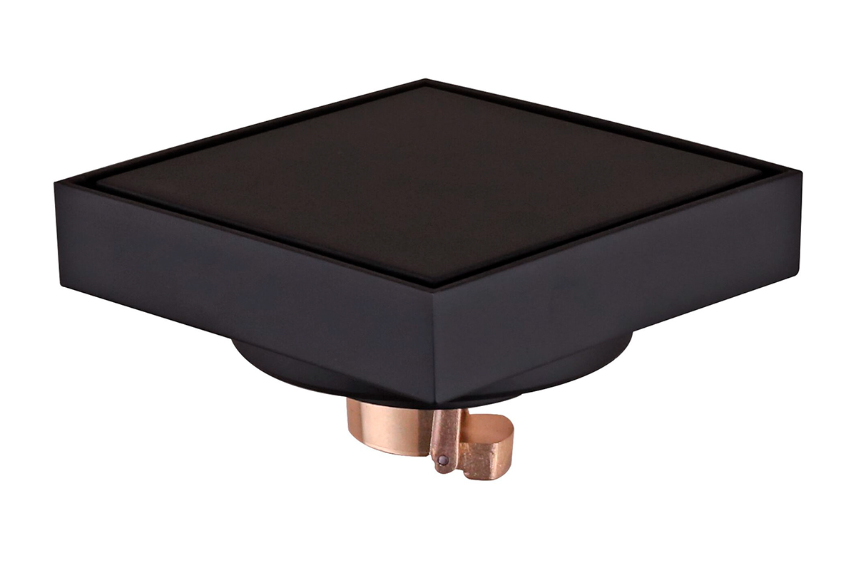 Coladera cuadrada 4" x 4"  270N, acabado negro 