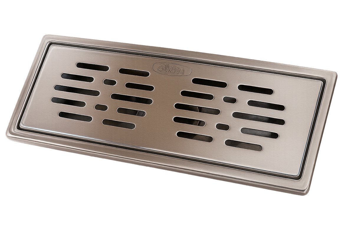 Coladera rectangular 240 AINOX 30.3 x 12.5 cm, acero inoxidable  