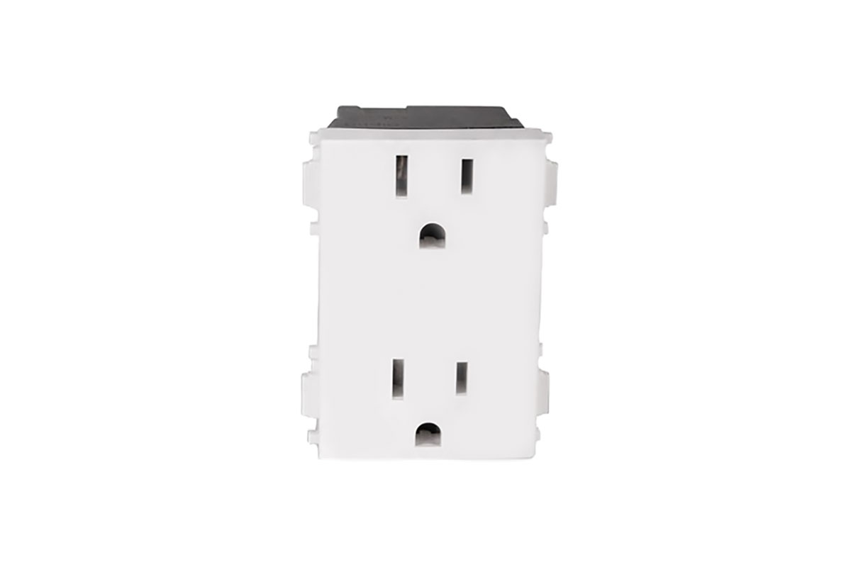 Contacto dplex 2 polos + tierra E90310 ALPHA,  color blanco 