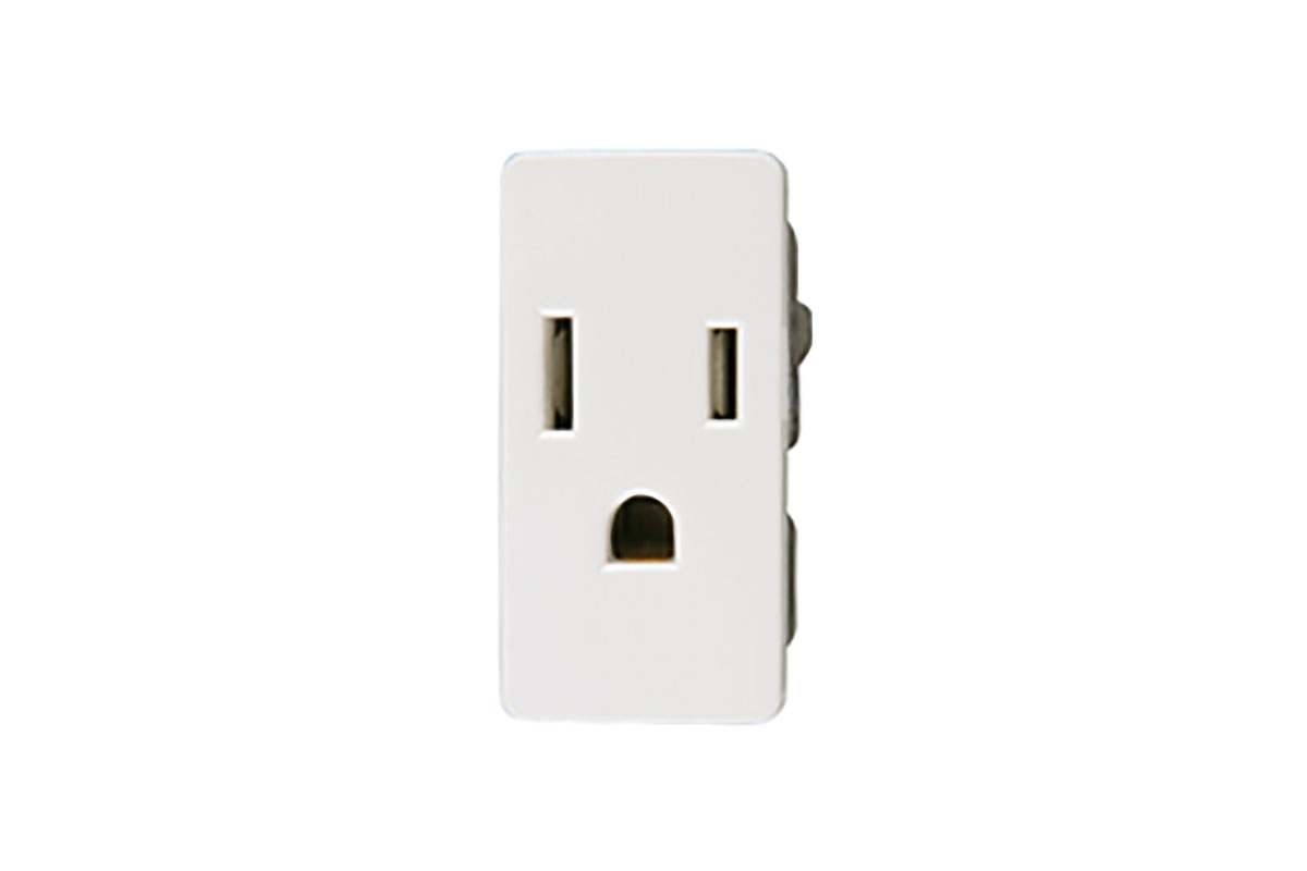 Contacto sencillo 2 polos + tierra E90110 ALPHA color blanco 