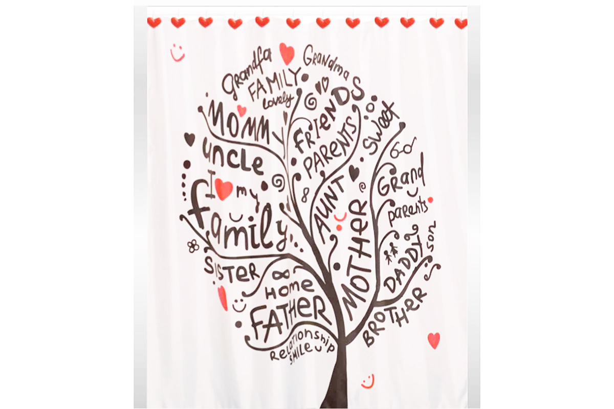 Cortina de bao Family tree 1.80 x 1.80 mts