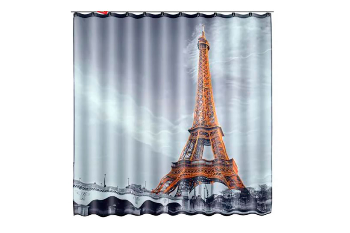 Cortina para bao de poliester modelo Paris 1.80 x 1.80 mts