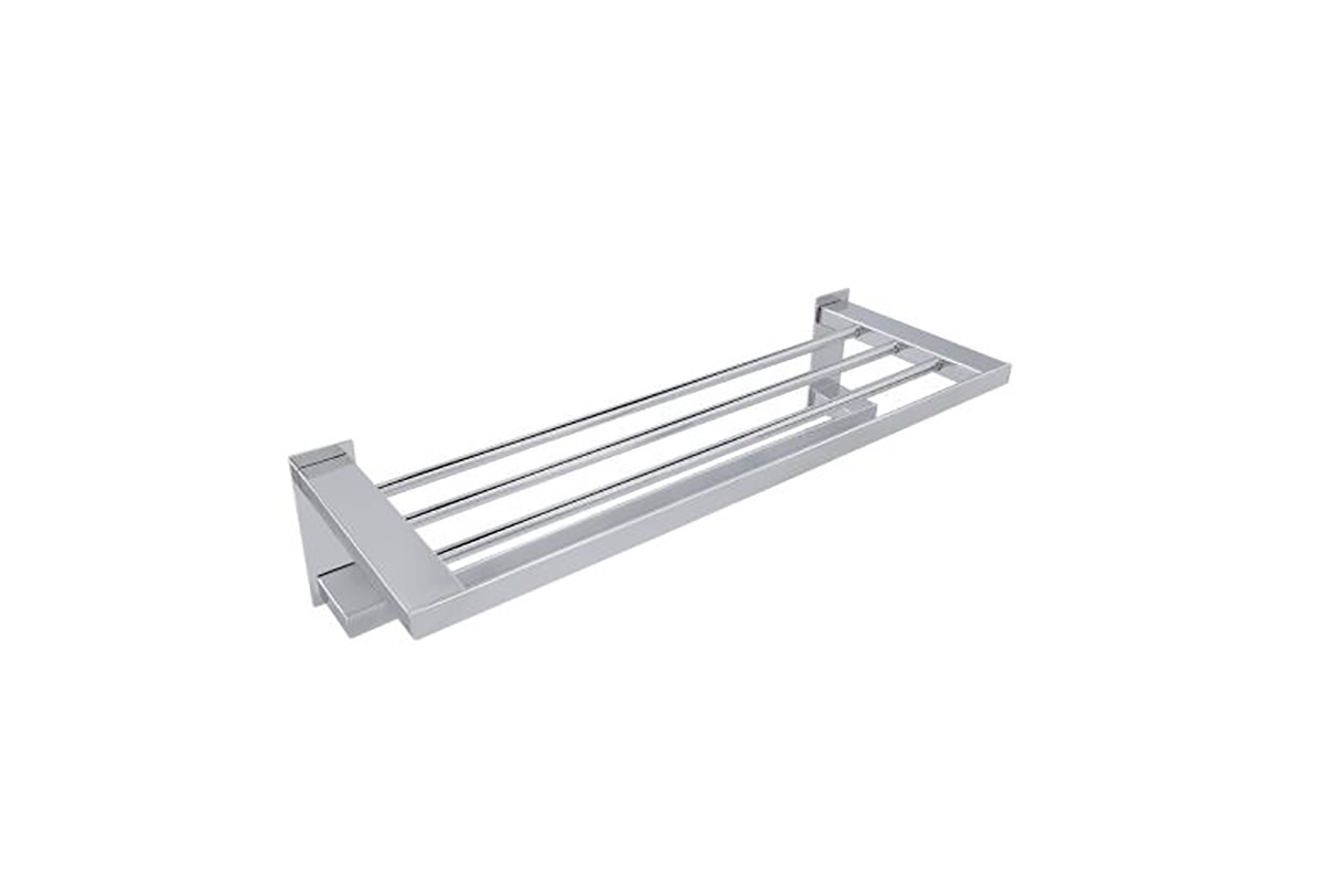 Repisa para toallas con barra doble Quadro 2 QU.10 acabado cromo 