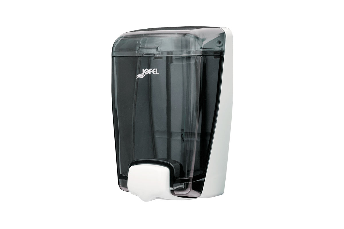 Dispensador de jabn AC82000, base blanca cuerpo humo