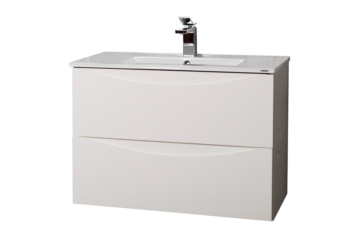 Gabinete Love de doble cajn color blanco 80 x 46 cm