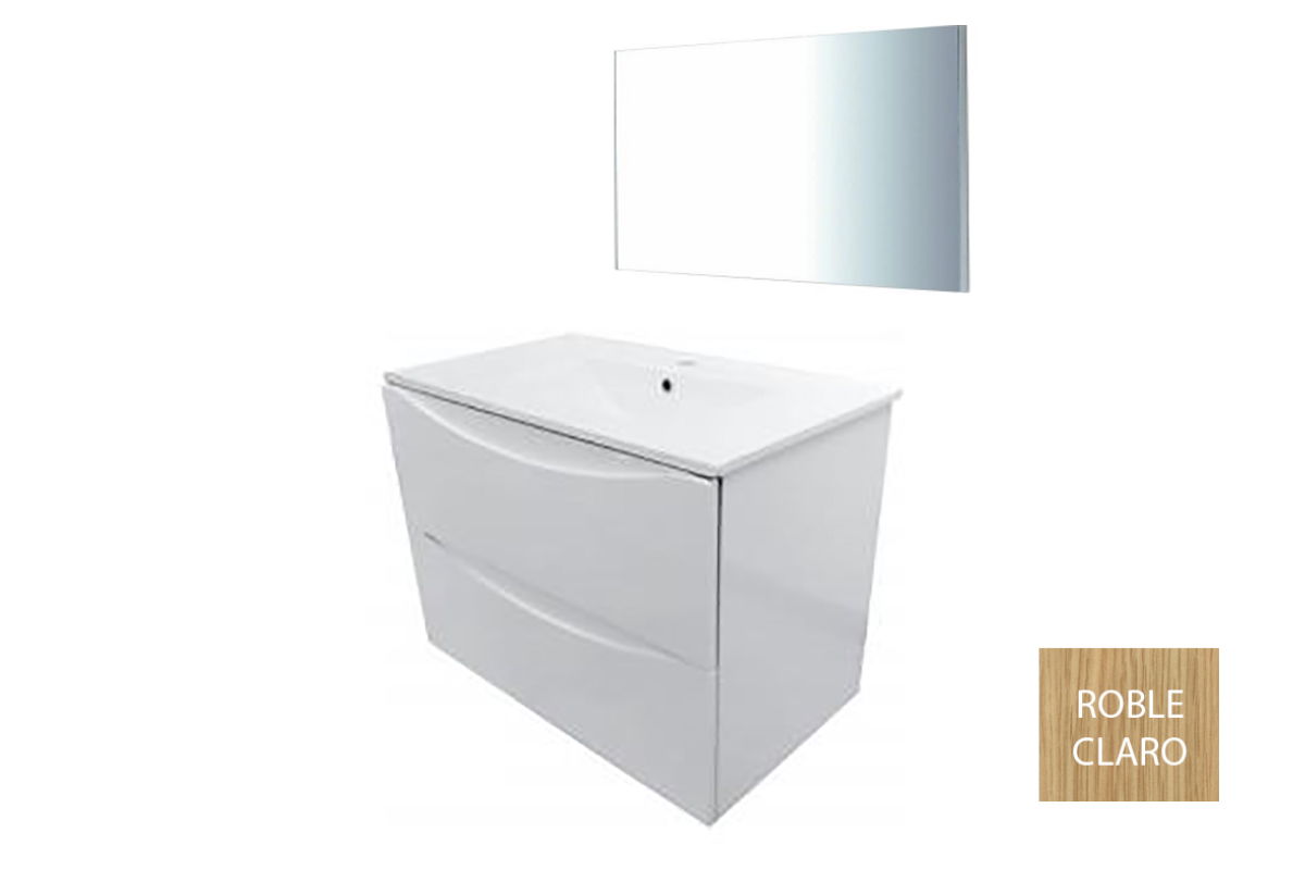 Gabinete Love doble cajn color roble claro 80 x 46 cm