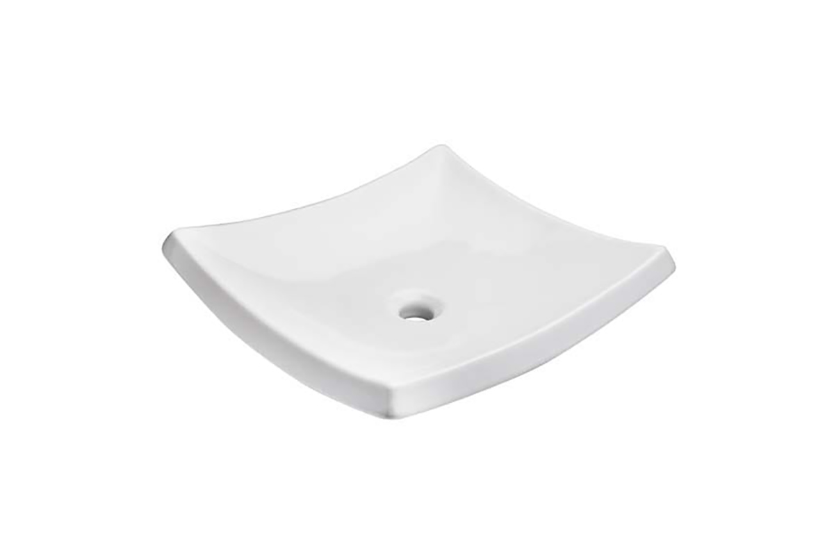 Lavabo cuadrado de sobreponer, Trazzo color blanco 