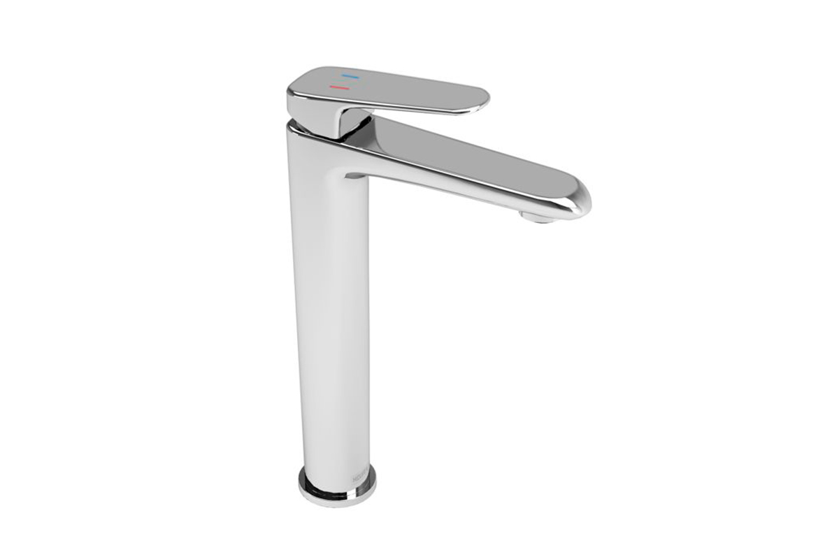 Monomando alto para lavabo  POT-101 acabado cromo