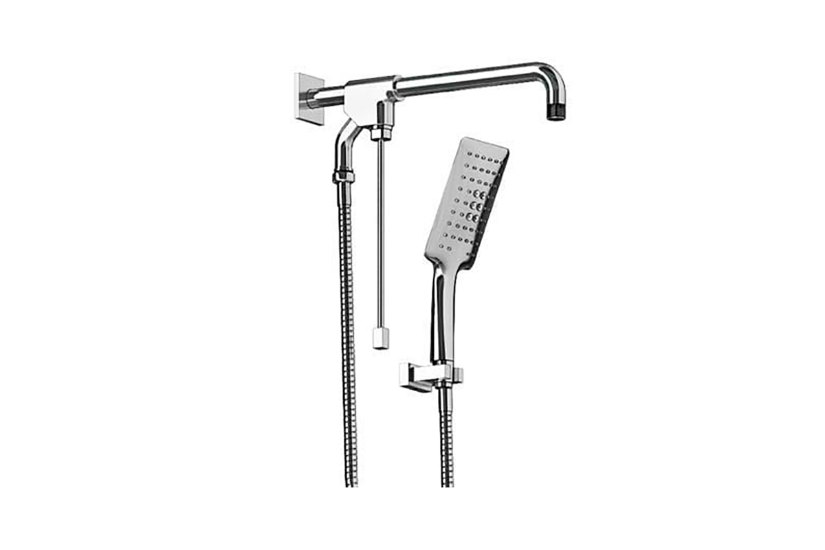 Regadera manual de brazo largo con desviador RM-15 acabado cromo 