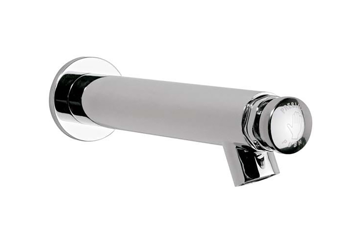 Llave economizadora de cierre automtico a pared TV-121 acabado cromo
