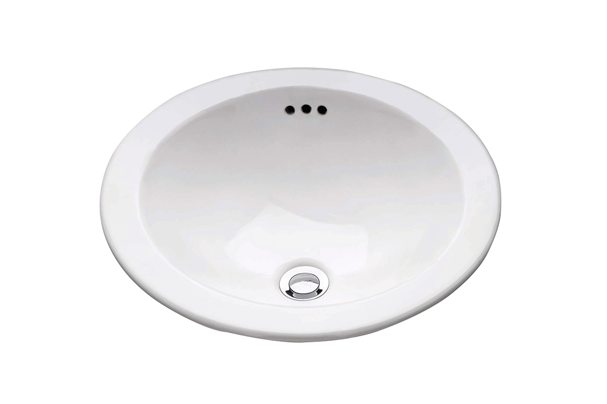 Lavabo de sobreponer redondo chico color blanco