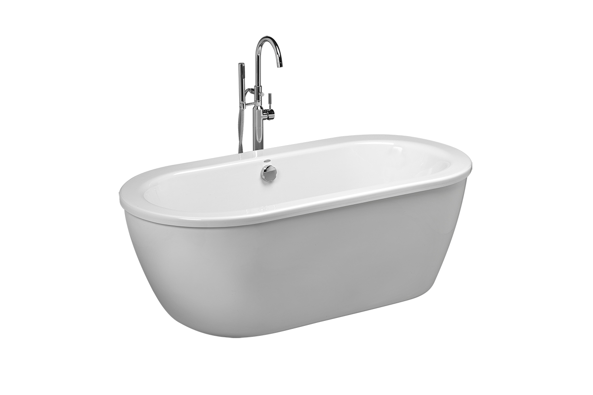 Tina sin hidromasaje Freestanding color blanco, Medidas: 168 x 58.5 cm