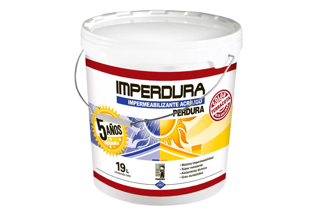 Imperdura 5 aos cubeta 19 Lts color rojo