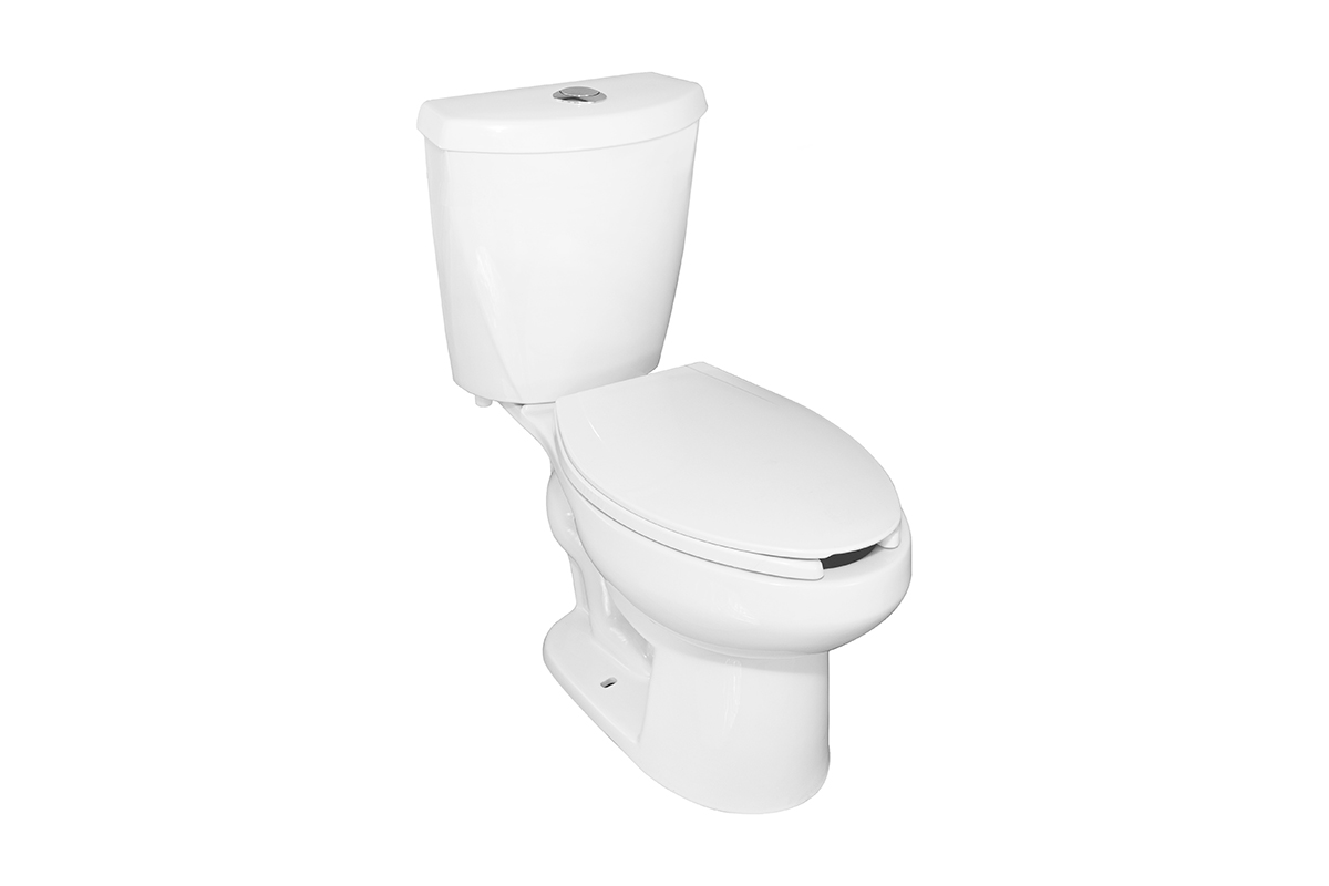 Inodoro alargado Austral con botn color blanco  