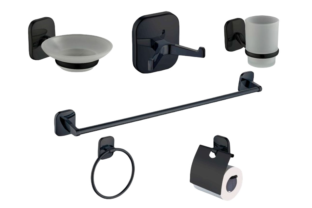 Juego de accesorios para bao 18000 acabado negro