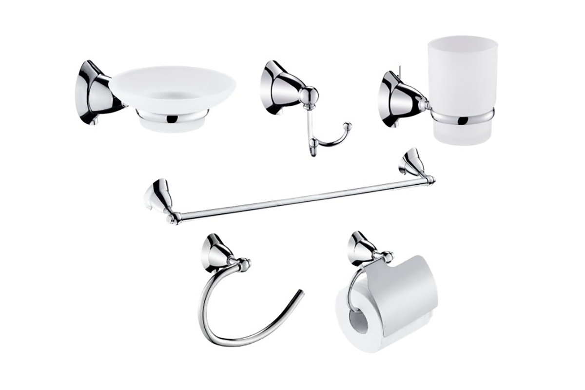 Juego de accesorios para ba�o 8007 acabado cromo 