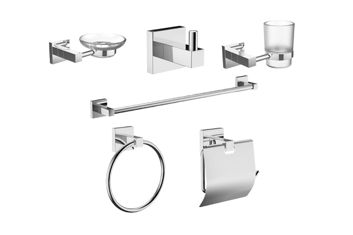 Juego de accesorios para ba�o 8022 acabado cromo